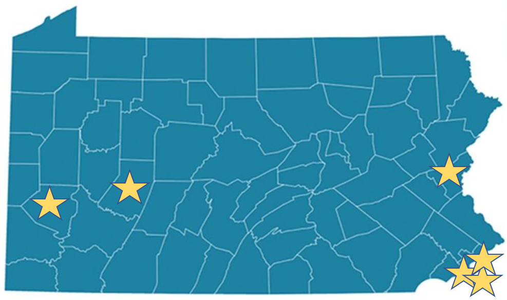 Locations of PCCD funded CCCB sites